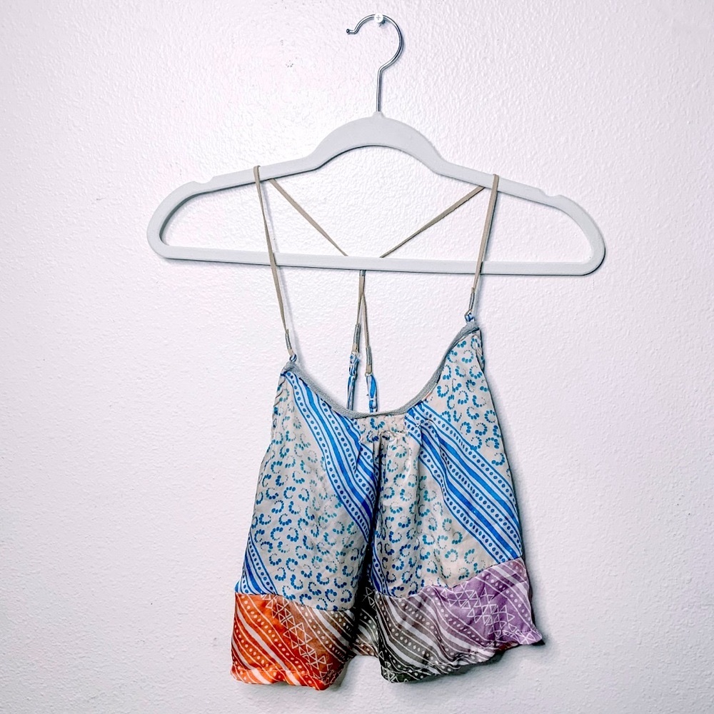 American Eagle Silk Patterned Crop Top